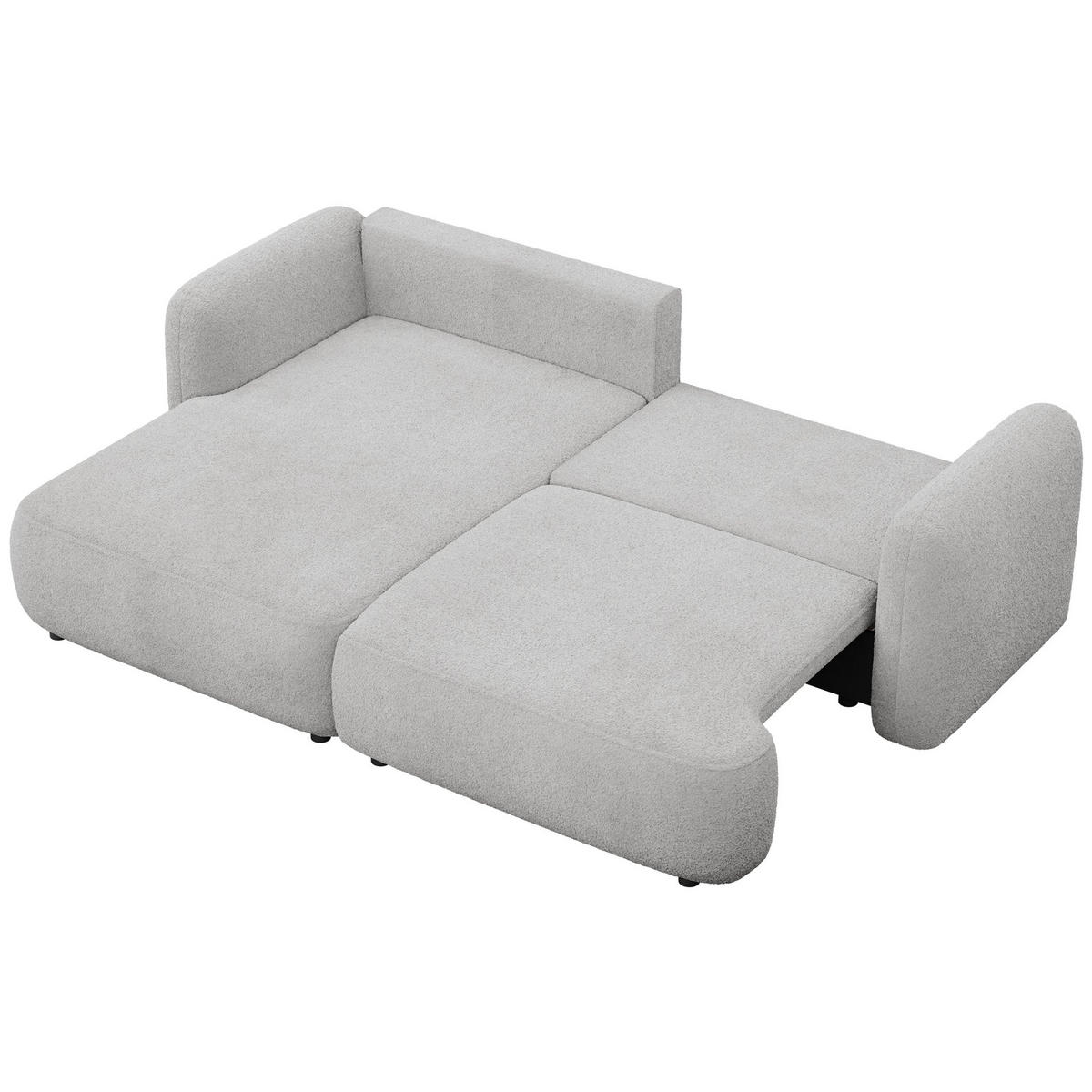ROHOVÁ pohovka Tvoya, světle šedé bouclé - černá/světle šedá, textil/plast (267/175cm) - Selsey