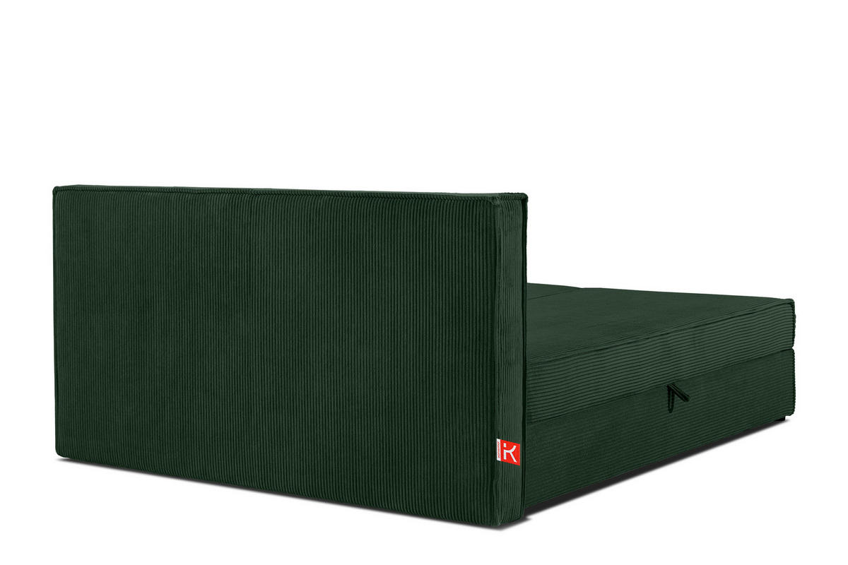 BOXSPRINGBETT ROTI mit Stauraum, dunkelgrün - Dunkelgrün/Schwarz, Holz/Holzwerkstoff (180/200cm) - KONSIMO®