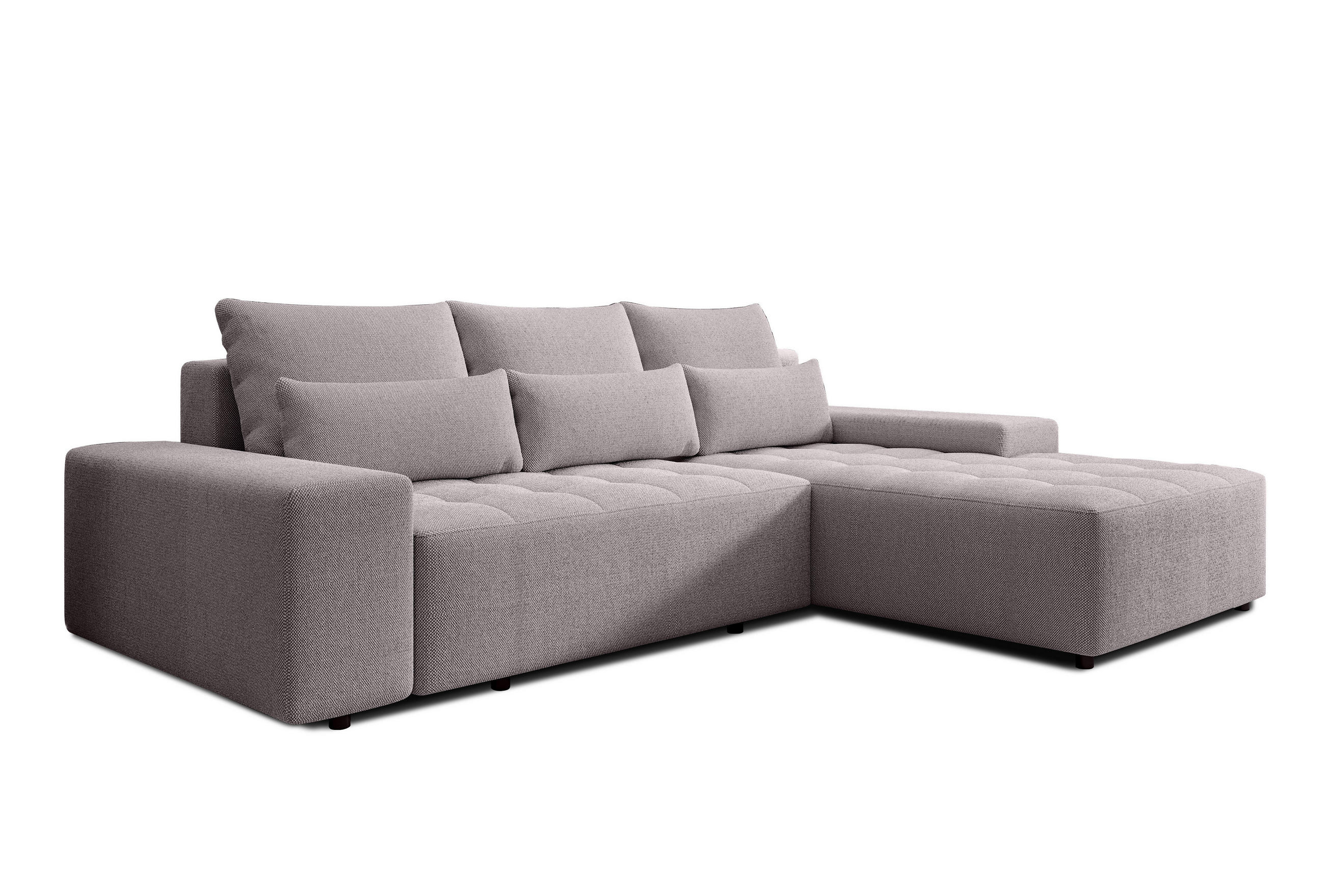 ECKSOFA L Form Alvorada Beige 280/184/88 cm – modernes Sofa fürs Wohnzimmer - Beige/Schwarz, Kunststoff/Textil (280/184cm) - AX Living
