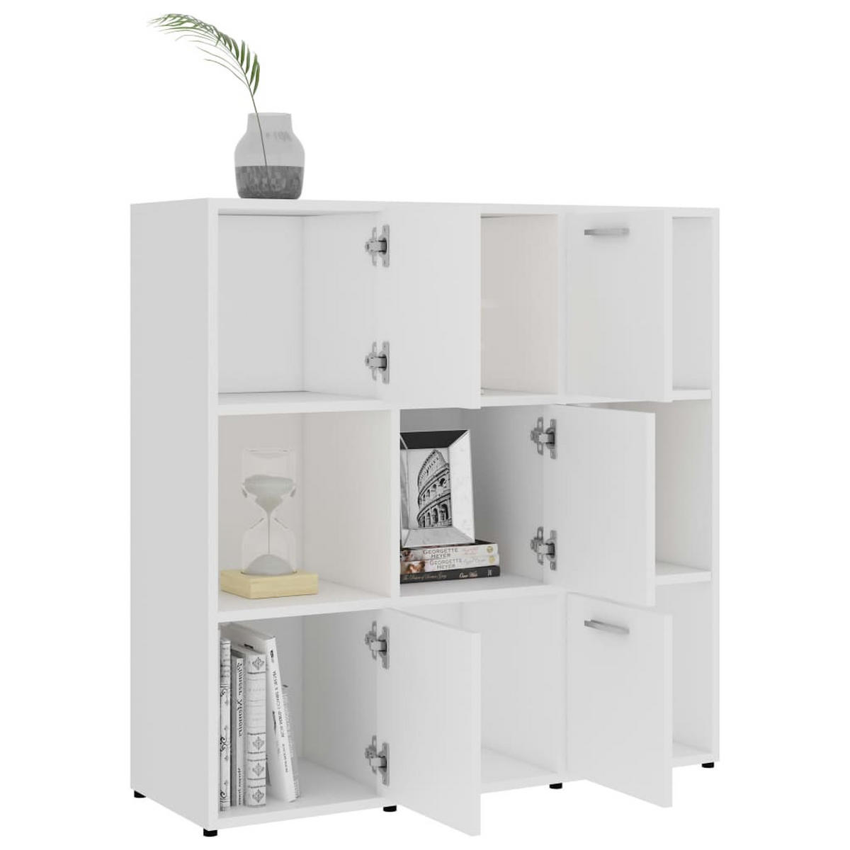 BÜCHERREGAL Weiß 90x30x90 cm Holzwerkstoff - Weiß, Holzwerkstoff (90/90/30cm) - furnicato