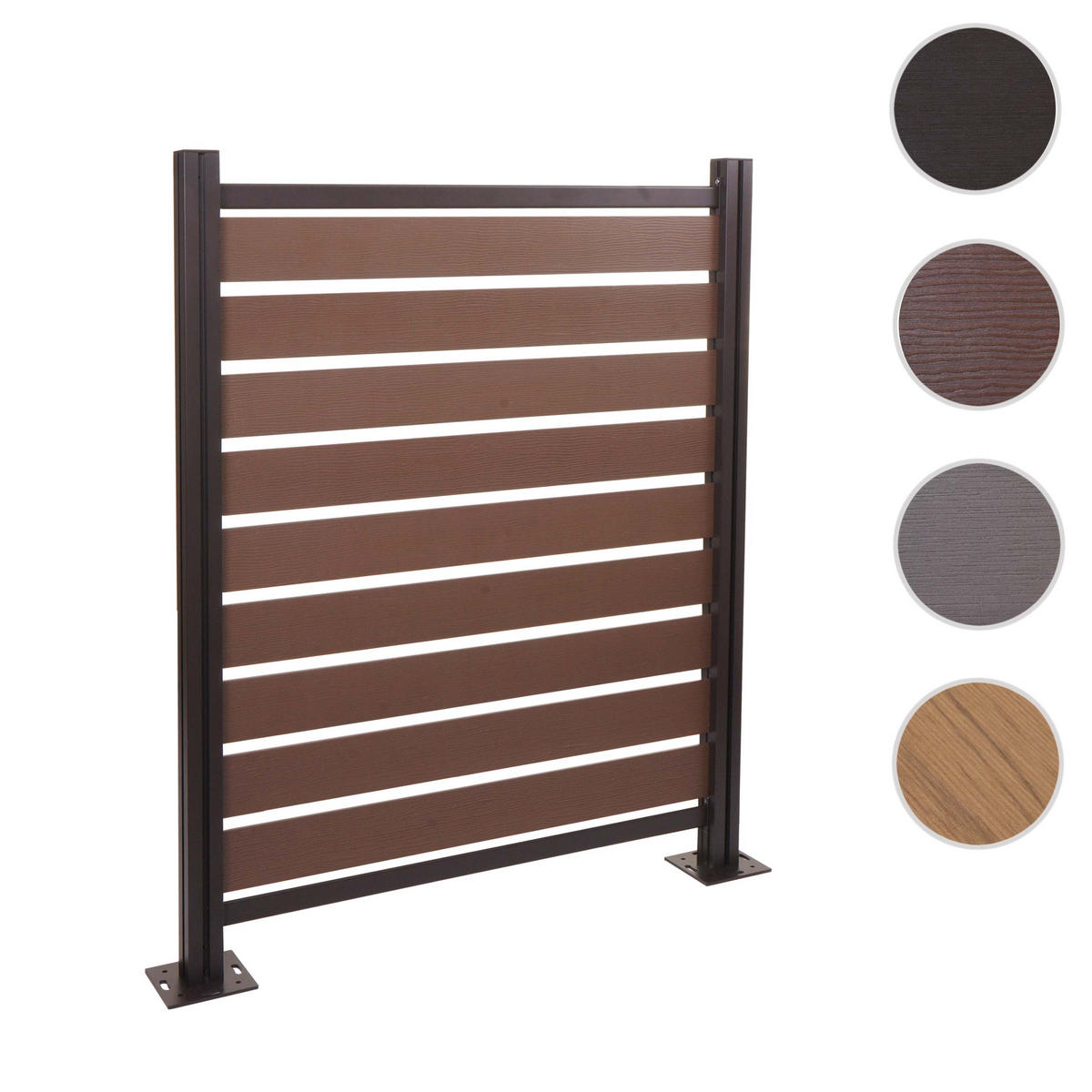 MÜLLTONNEN-ZAUN Alu 130x110x6cm Basis Grau - Grau, Metall (110/130/6cm) - PROREGAL
