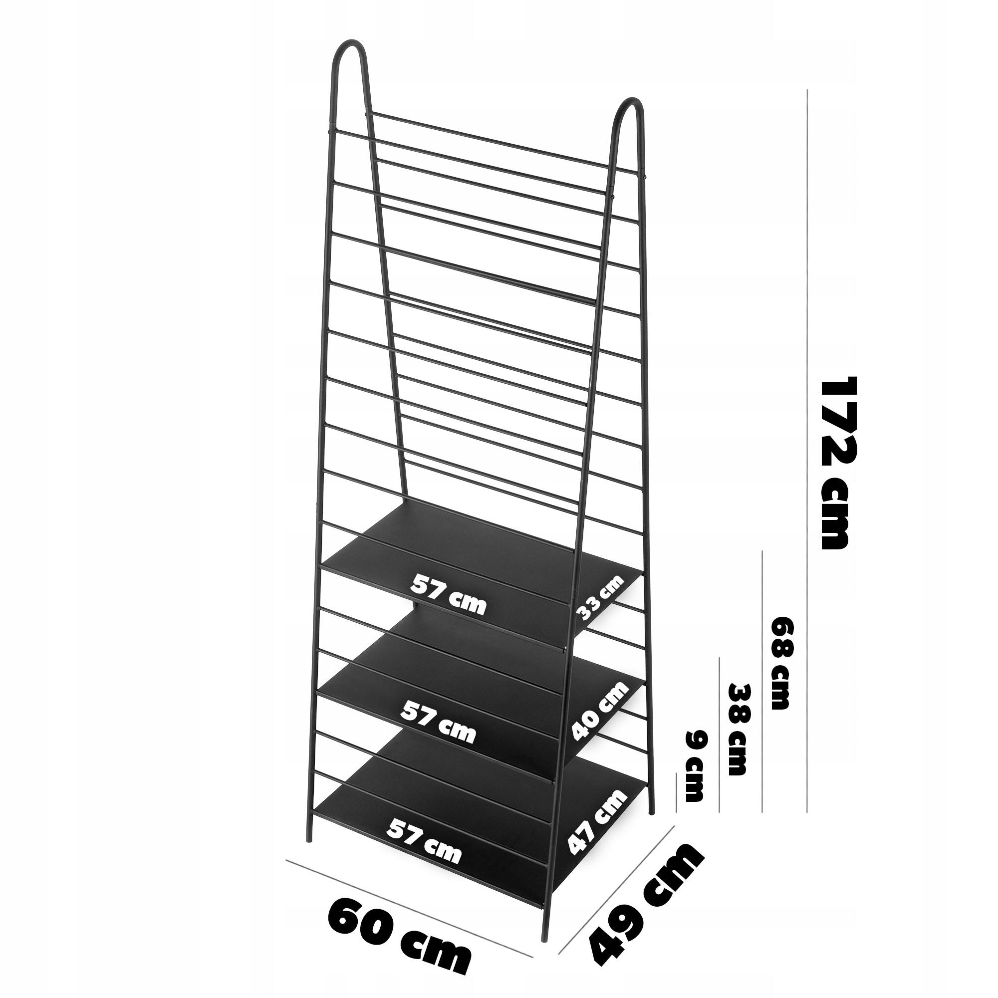 RANKGITTERLEITER, 60 x 172 cm, Schwarz - Schwarz, Metall (49/172cm) - KADAX