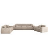 SOFASET Celes Premium 3-2-1 In Sven - Hellbraun, Holzwerkstoff/Textil (218/73/90cm) - Fun Möbel