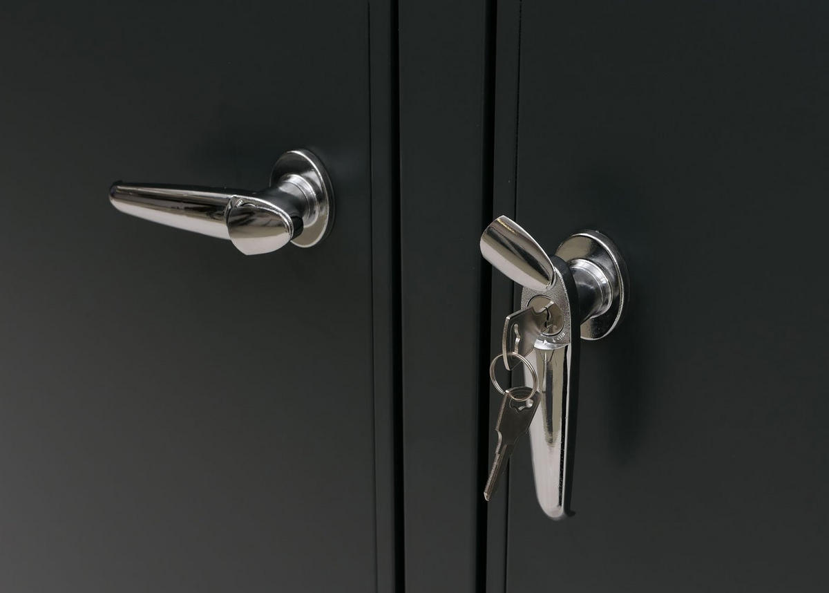 MÜLLTONNENBOX 2er mit Deckel HxBxT 122x132x84cm Anthrazit - Anthrazit, Metall (132/122/84cm) - PROREGAL