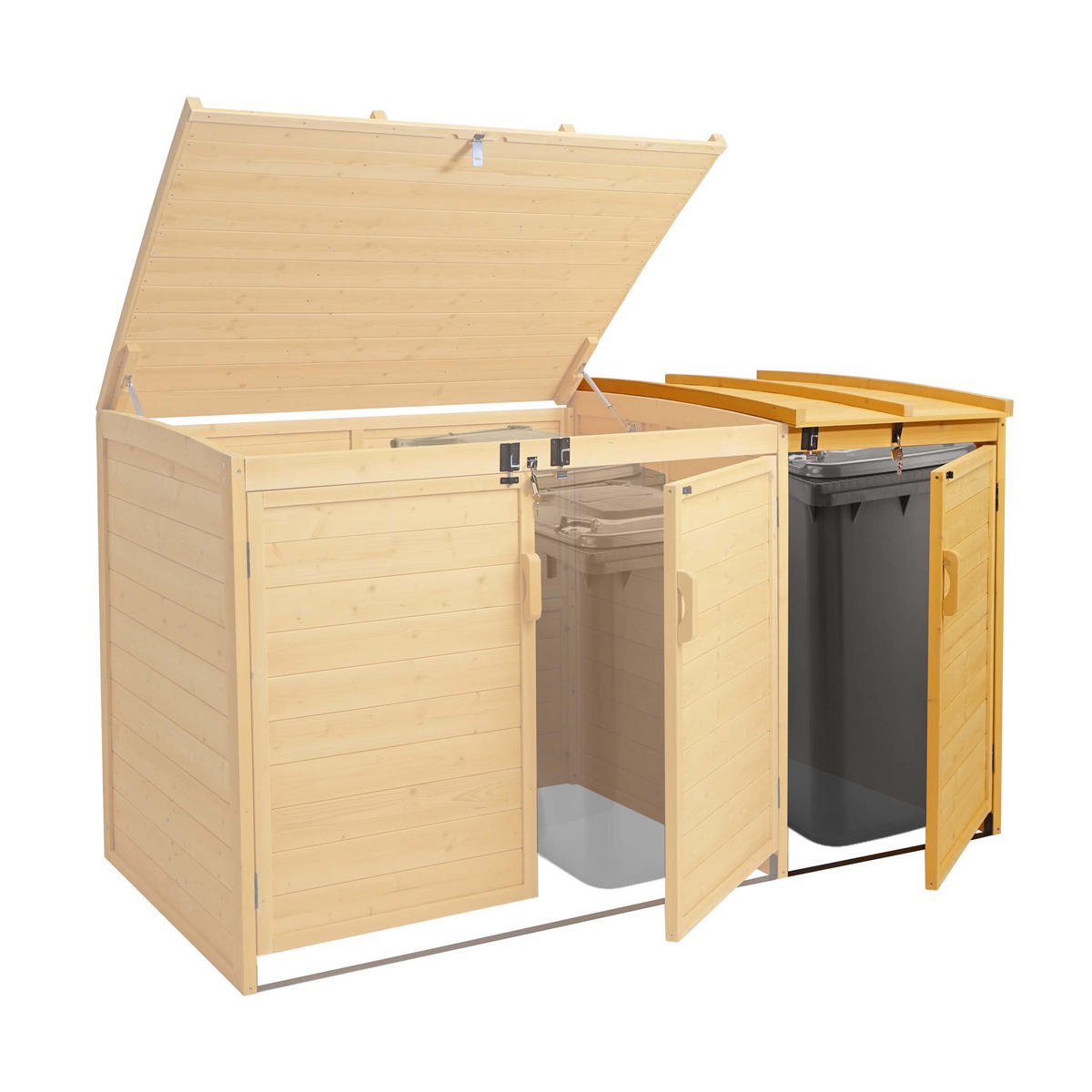 MÜLLTONNENBOX ERWEITERUNG Braun - Braun, Holz (68/120/104cm) - MCW