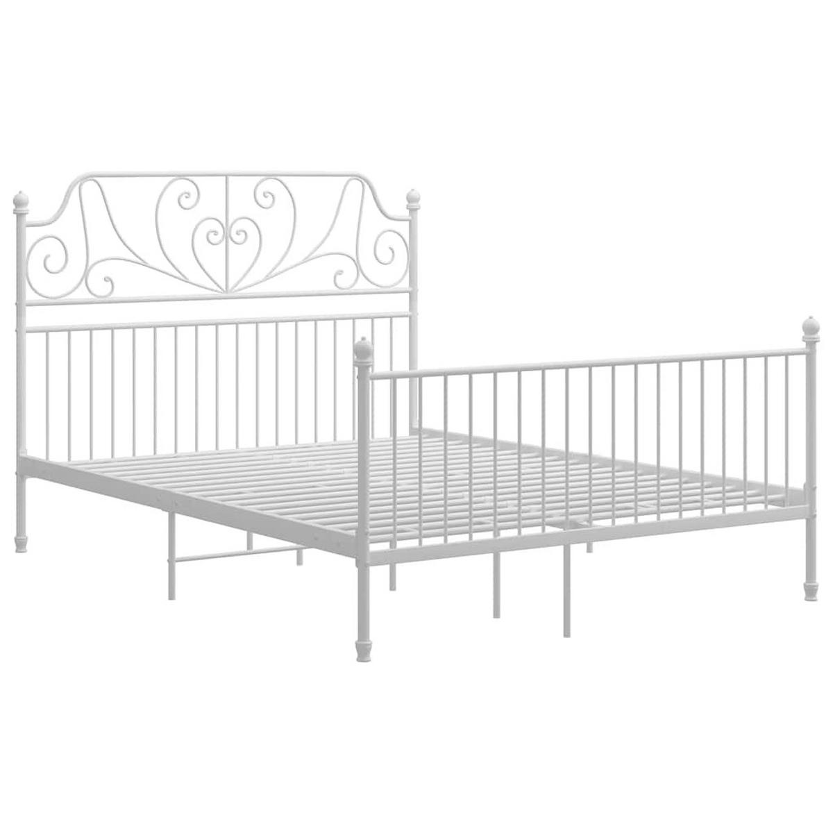 BETTGESTELL Weiss Metall 140/200 Cm - Weiß, Naturmaterialien (140/200cm) - vidaXL