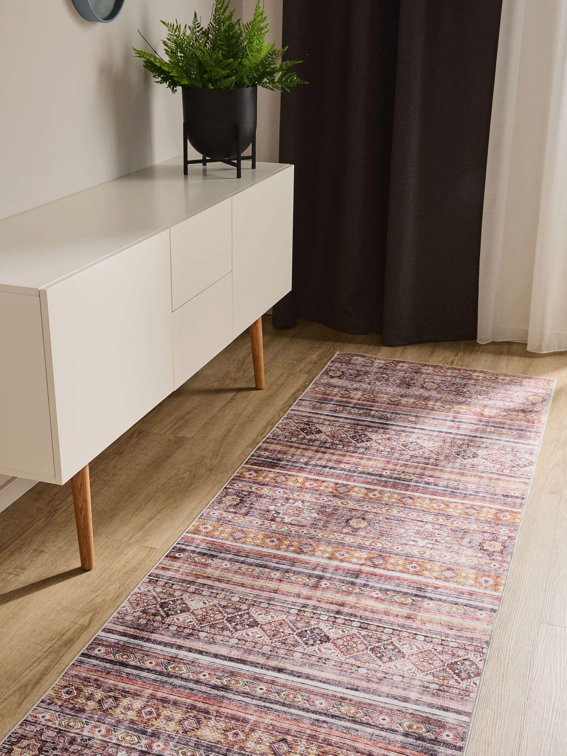 VINTAGE-LÄUFER George waschbar 80x240 cm - Pink/Multicolor, Kunststoff (80/240cm) - benuta