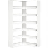 BÜCHERREGAL Spanplatte Weiß - Weiß, Holzwerkstoff (90/180/90cm) - HOMCOM
