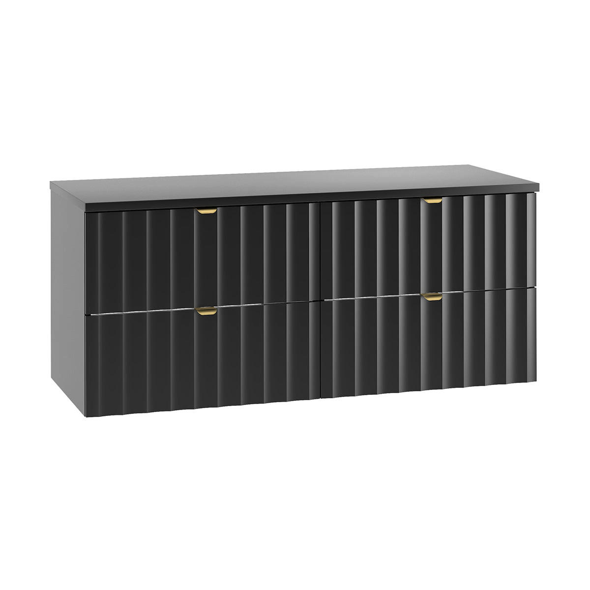 Petits-meubles Waschtischunterschrank Schwarz 120.6x52.2x46.5 cm