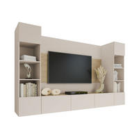 WOHNWAND Deromi I - Beige, Holzwerkstoff (260/150/38cm) - MIRJAN24