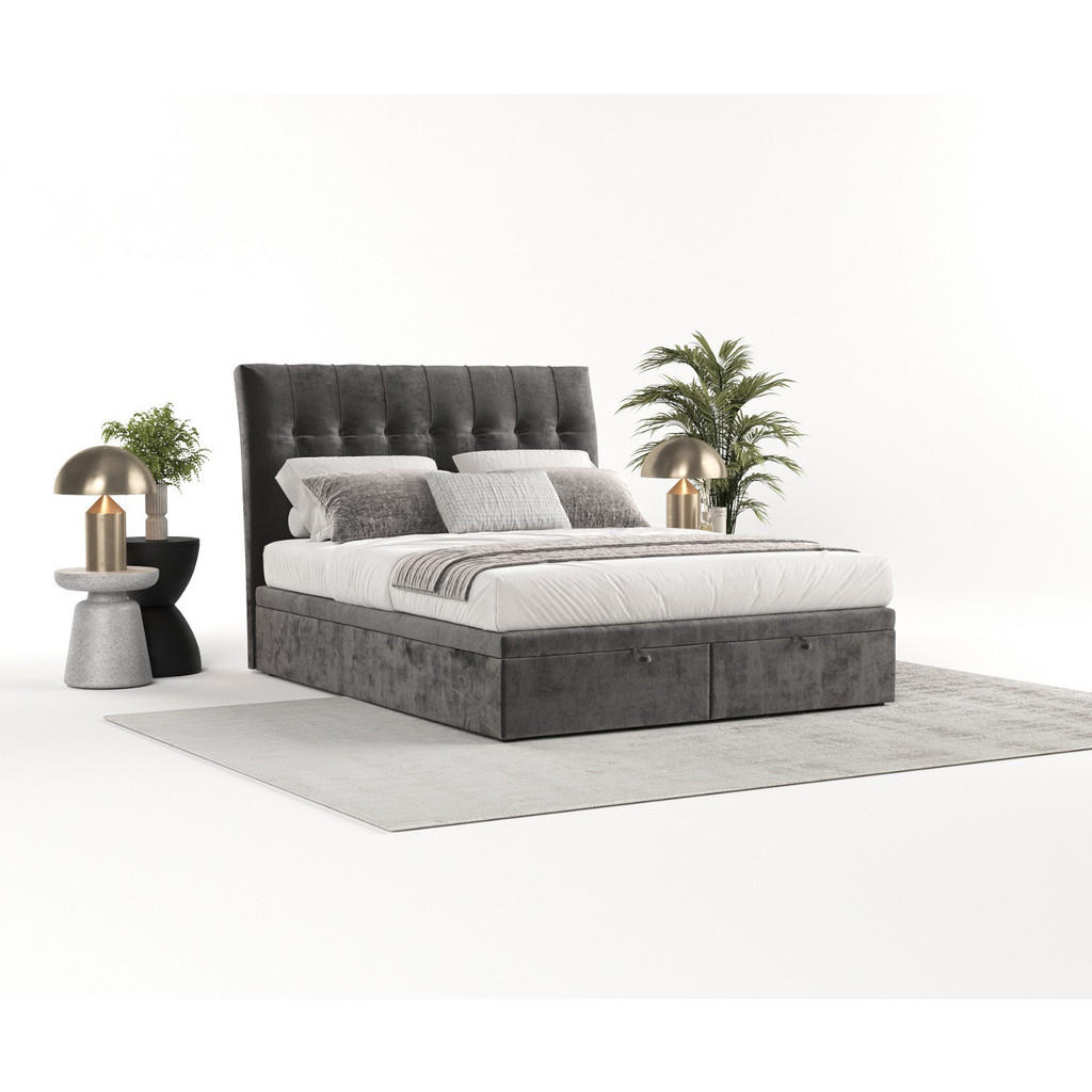 Thumbnail - AltaBeds Polsterbett, Graphit, Textil, Buche, Kiefer, 180x200 cm, Oeko-Tex® Standard 100, Handmade in Europe, Schlafzimm...