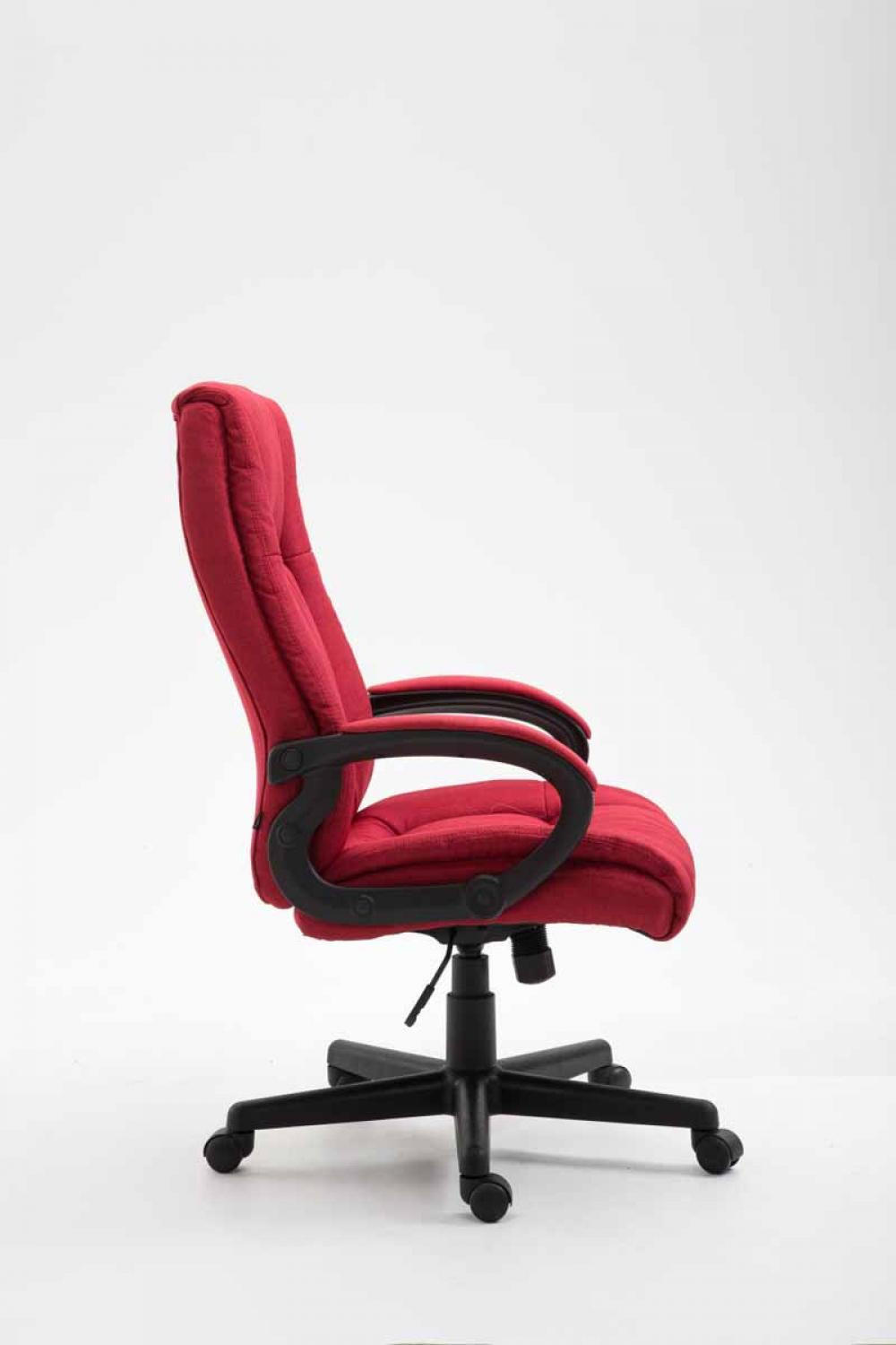 DREHSTUHL Stoff Rot - Rot/Schwarz, Kunststoff/Textil (66/106/70cm) - CLP