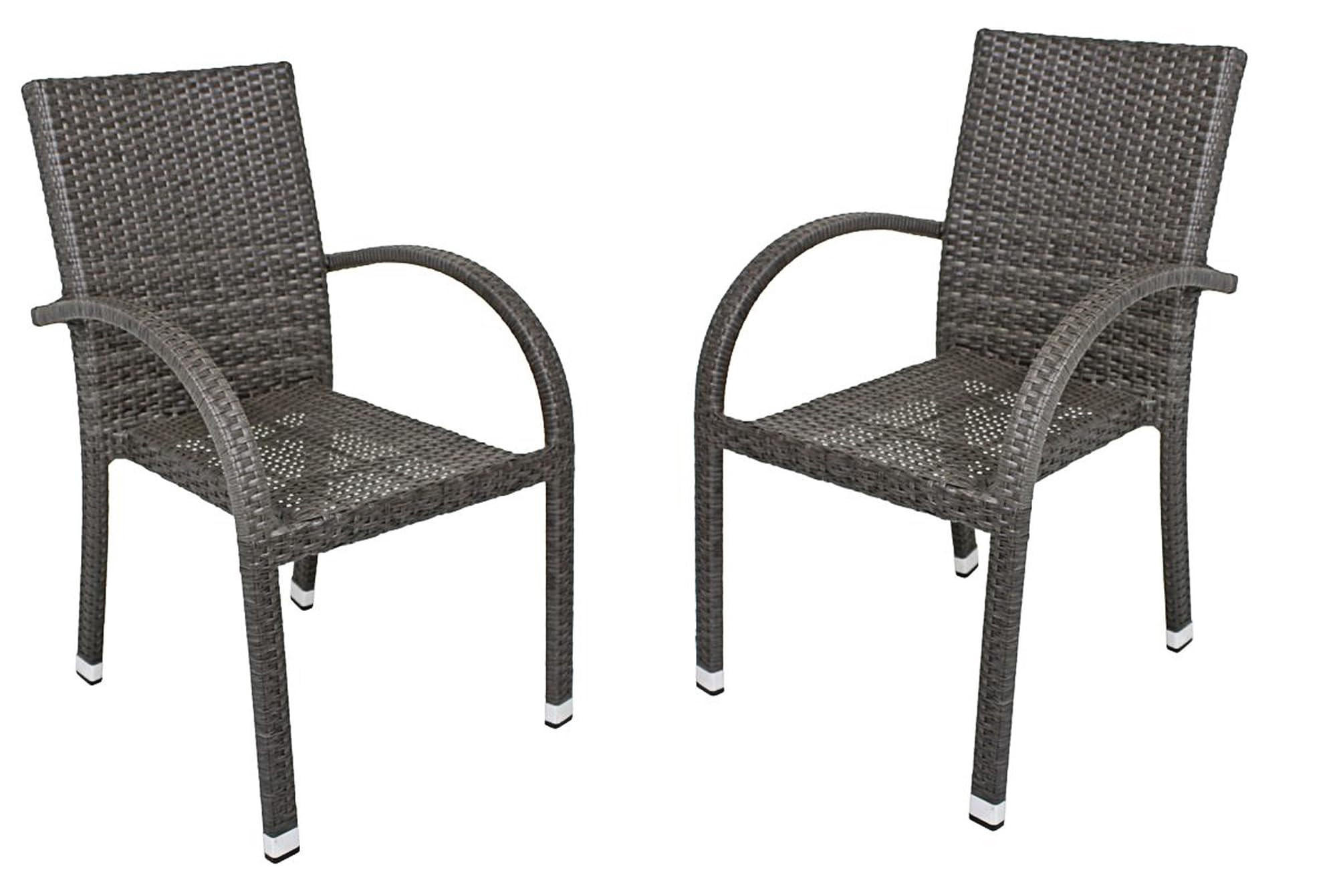 GARTENSTUHL 2er Set Vesna Dunkelgrau Stapelstuhl - Dunkelgrau, Kunststoff (57/90/64cm) - DELUKE