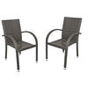 GARTENSTUHL 2er Set Vesna Dunkelgrau Stapelstuhl - Dunkelgrau, Kunststoff (57/90/64cm) - DELUKE