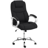 CHEFSESSEL Lederlook Schwarz - Chromfarben/Schwarz, Textil/Metall (66/113/70cm) - CLP