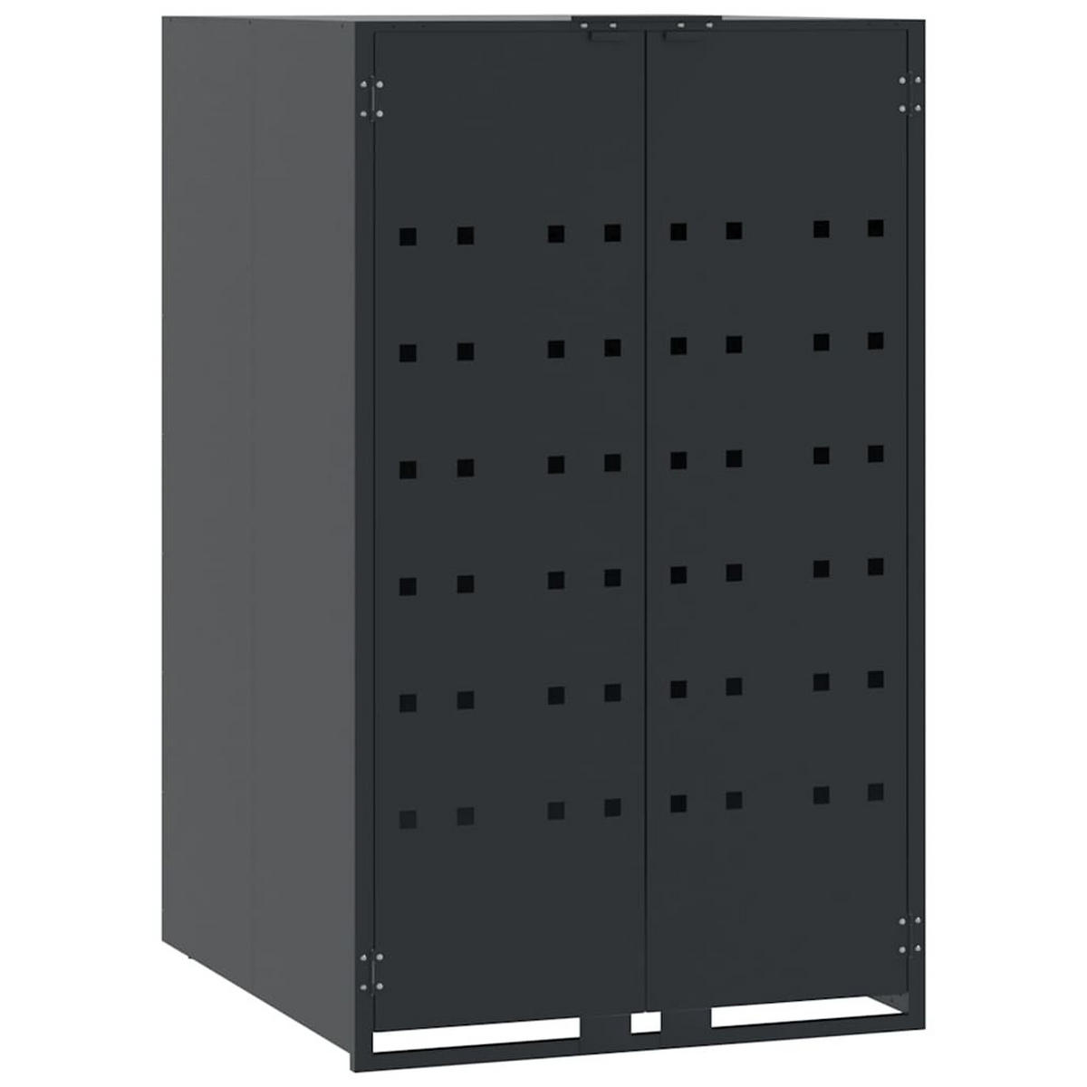MÜLLTONNENBOX Gorilo für 5 Tonnen Anthrazit 345x79x117 cm - Anthrazit, Metall (345/117/79cm) - DELUKE