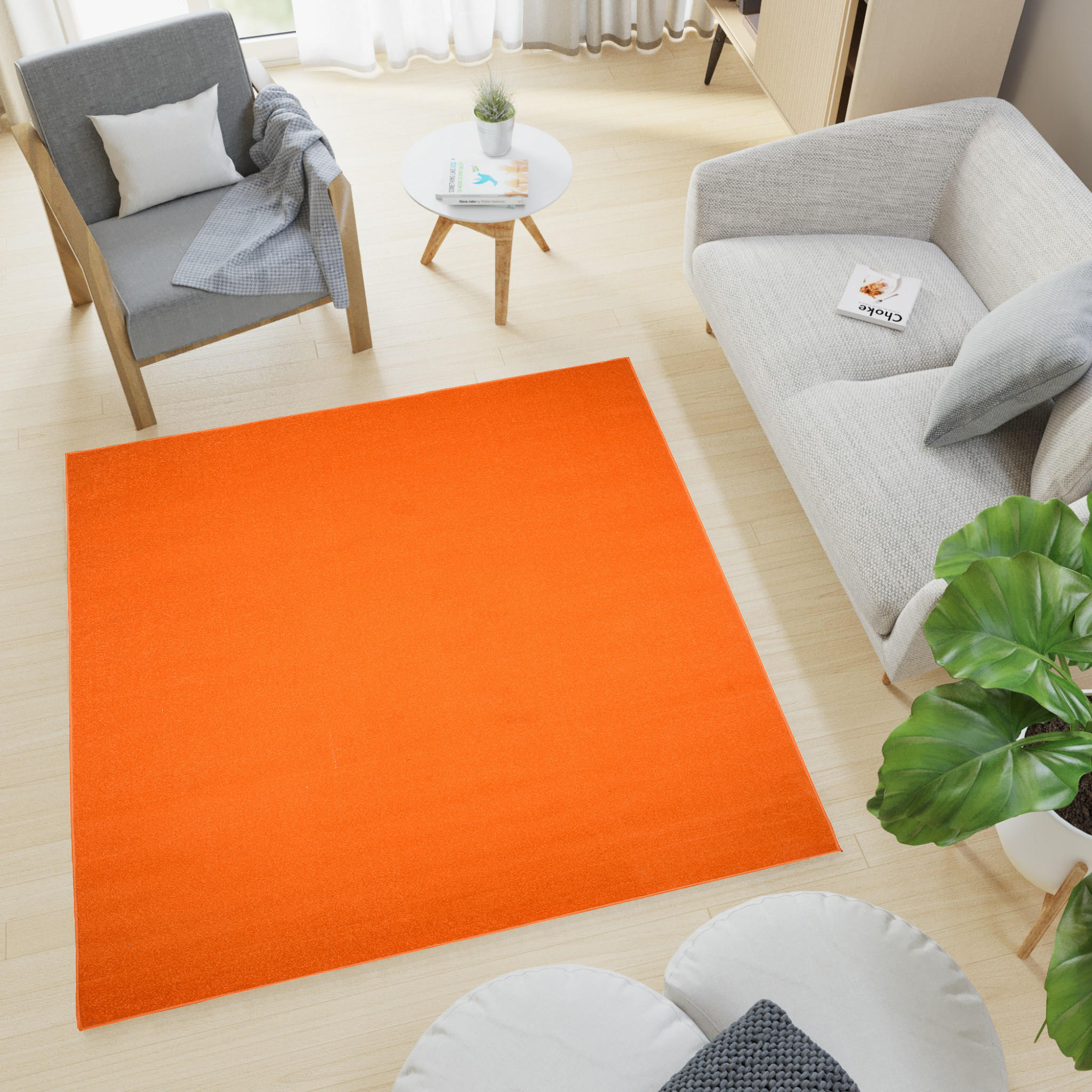 TEPPICH MONO SQUARE Orange 200/200 cm - Orange, Kunststoff (200/200cm) - Tapiso