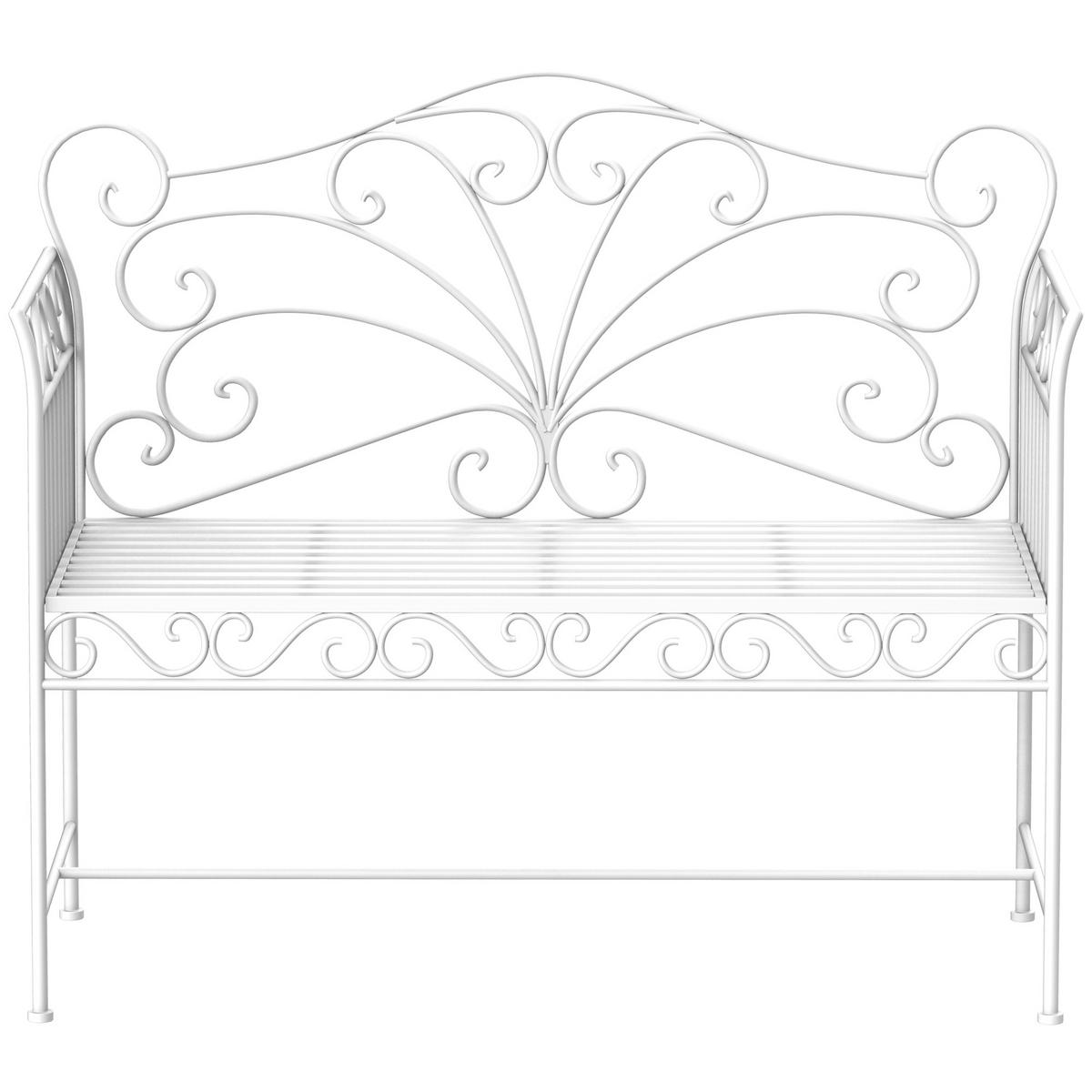 GARTENBANK 2-Sitzer DE-08296 robust & rostfrei Weiß - Weiß, Metall (113.5/96/50cm) - ComfortXL