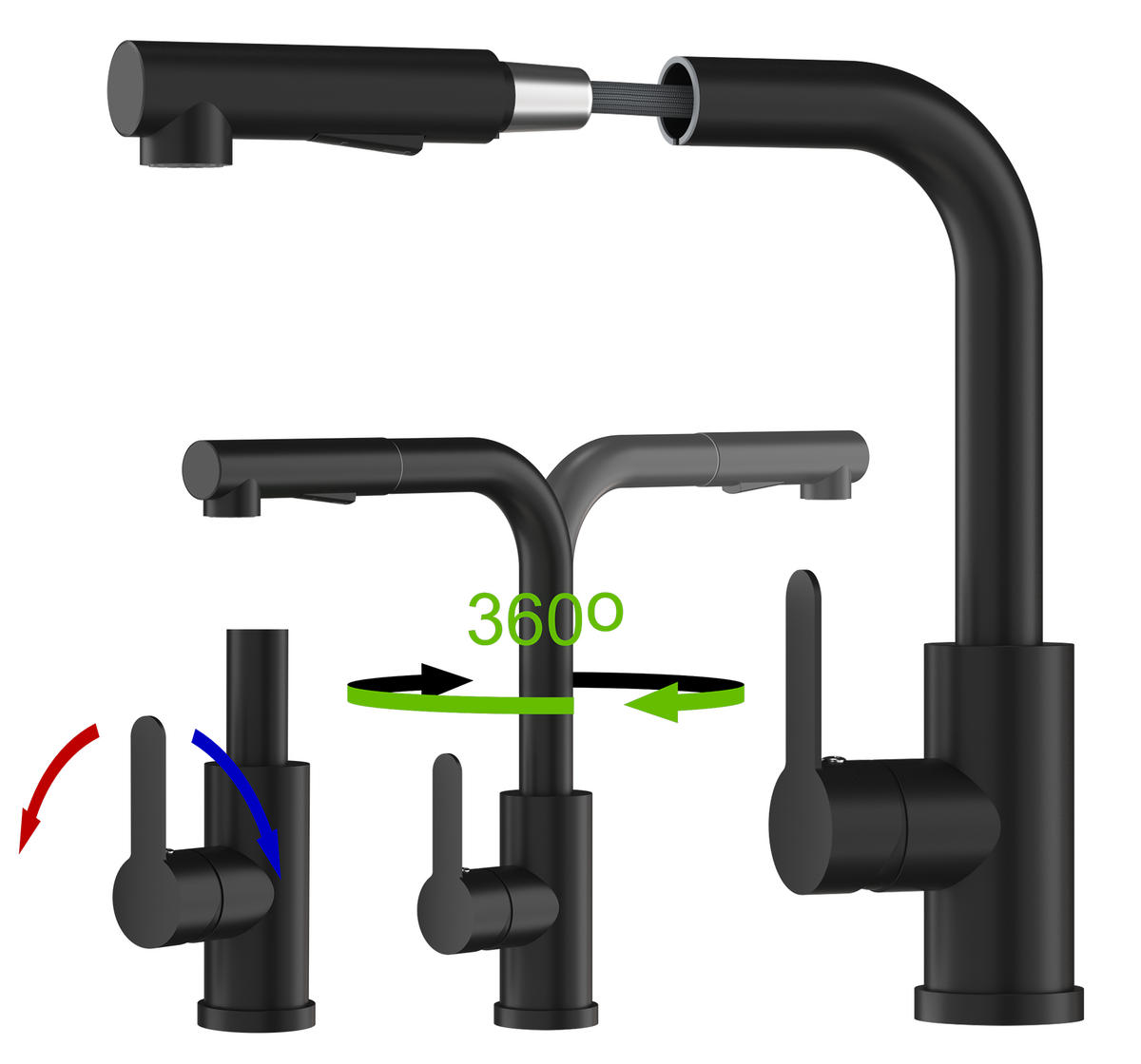 SPÜLBECKEN MILANO mit Batterie Siphon - Schwarz, Kunststoff/Stein (46/16/57cm) - Granitan