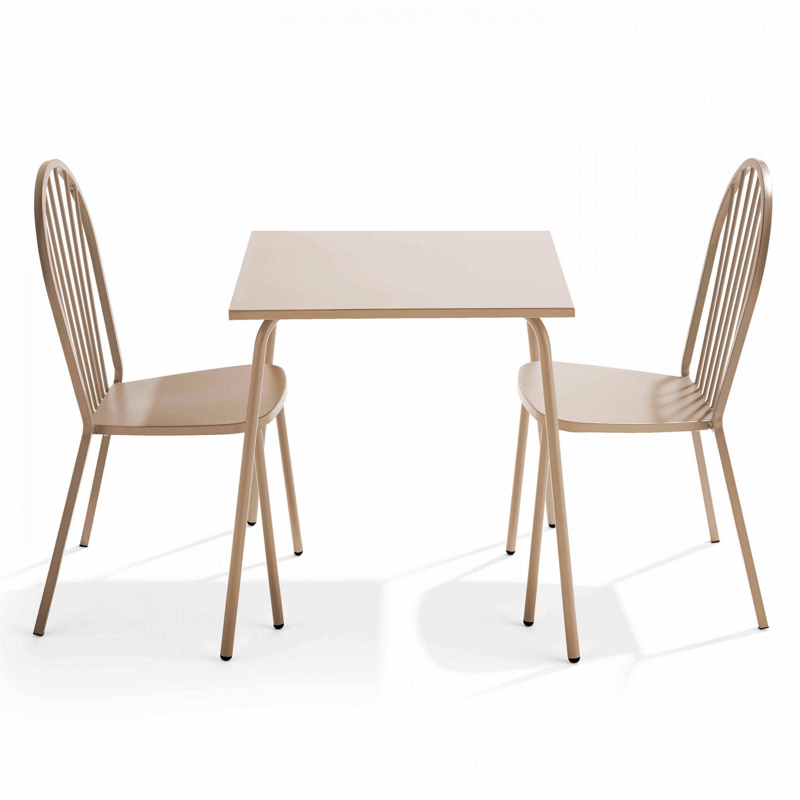 GARTENSET 3-tlg., Taupe - Taupe, Metall - Oviala
