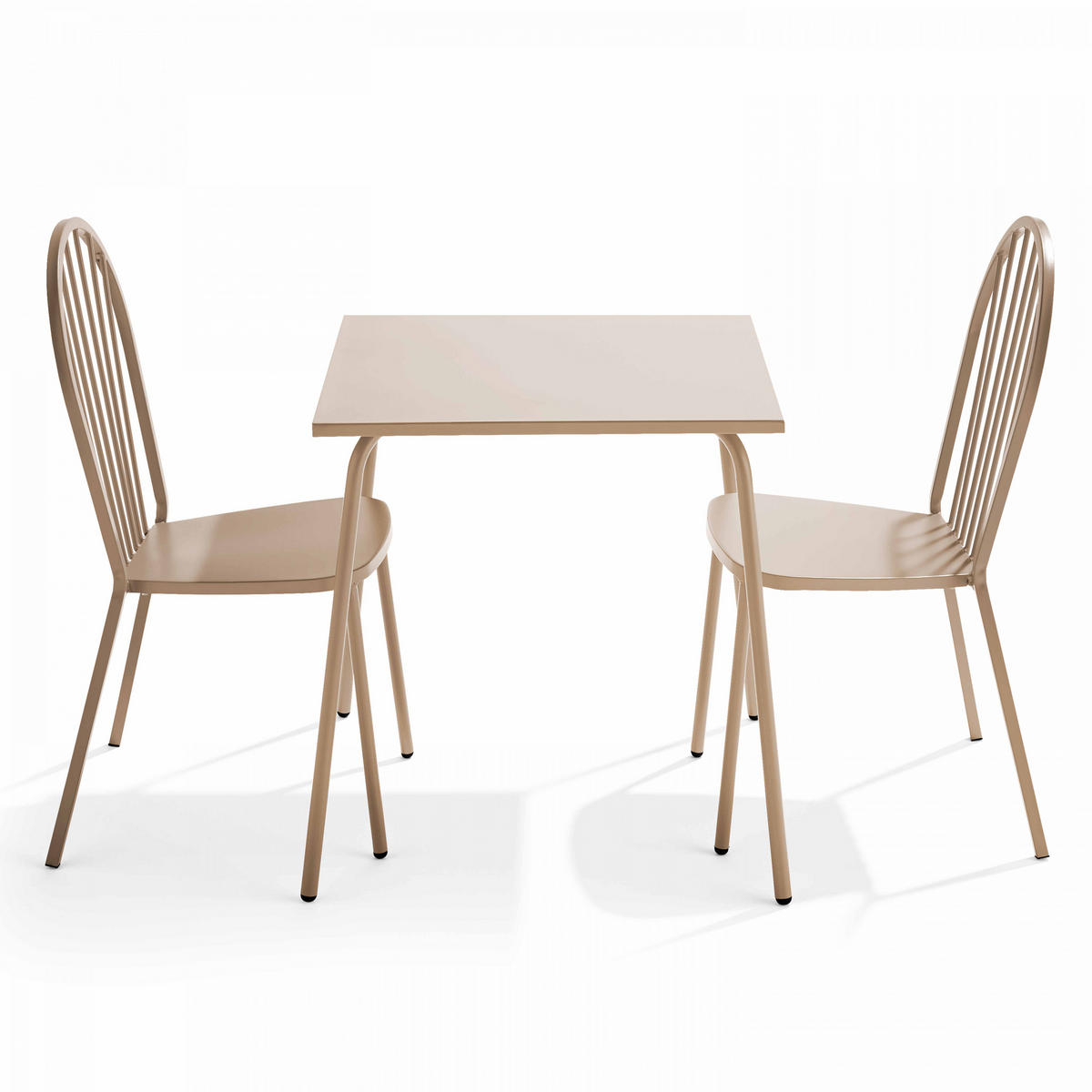 GARTENSET 3-tlg., Taupe - Taupe, Metall - Oviala