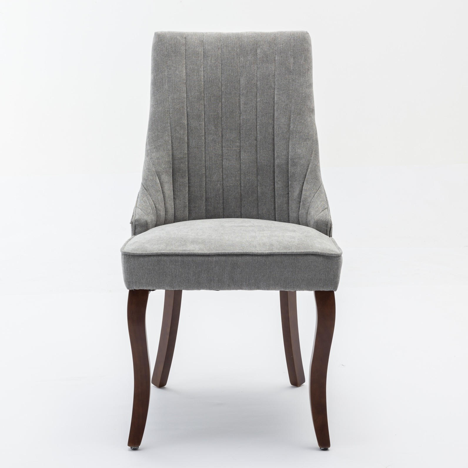 ESSZIMMERSTUHL 2er-Set mit hoher Rückenlehne Chenille Grey - Grau, Holz (50/95.5/64cm) - Meubliv