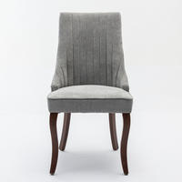 ESSZIMMERSTUHL 2er-Set mit hoher Rückenlehne Chenille Grey - Grau, Holz (50/95.5/64cm) - Meubliv