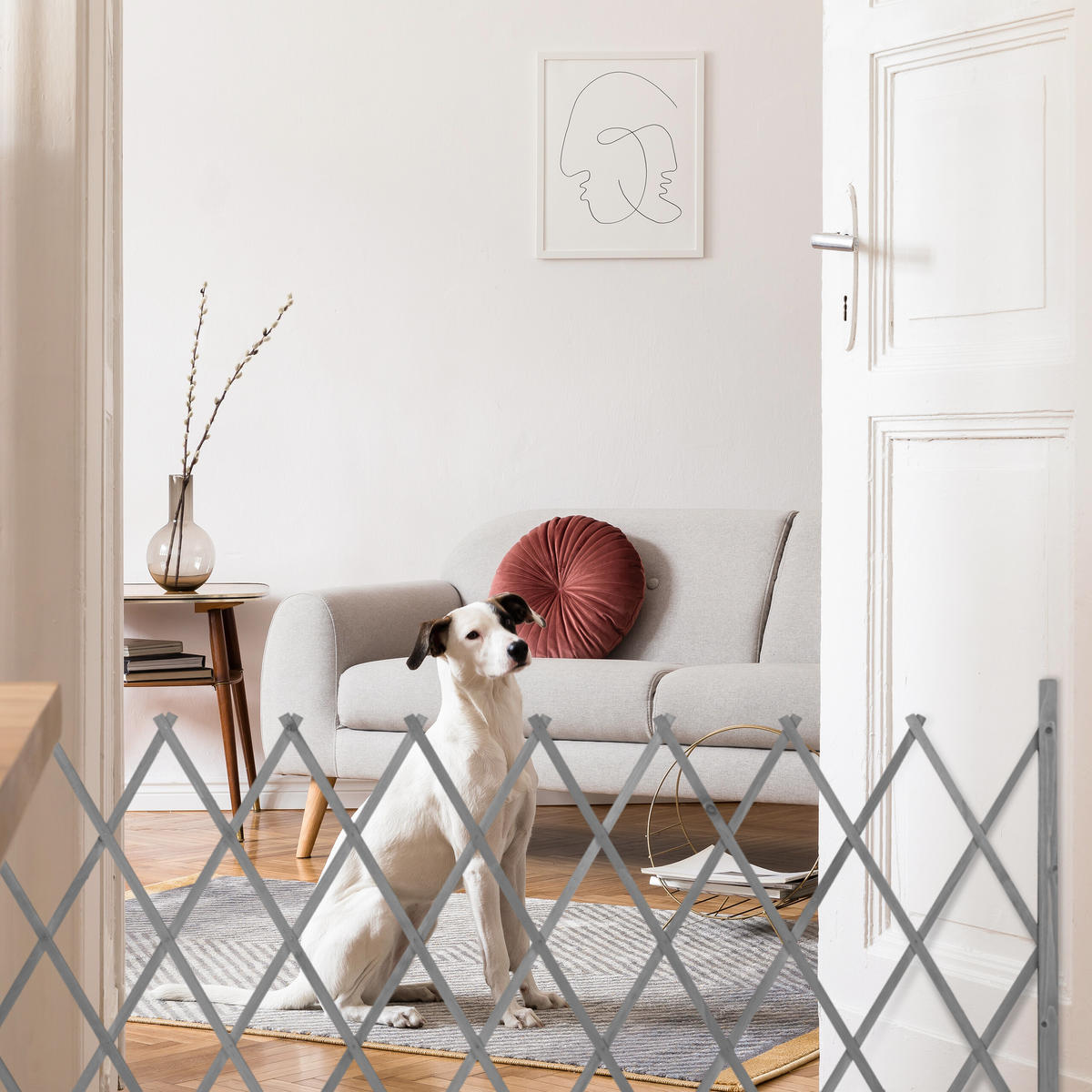 RANKGITTER - Grau, Holz (275/90/28cm) - Relaxdays