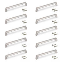 MÖBELGRIFFE Canton, L142mm, 128mm Achsenabstand, Zamak, Nickel satiniert 10er-set - Silberfarben, Kunststoff (1.4/3/14.15cm) - EMUCA