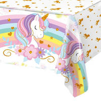 TISCHDECKE Einhorn Regenbogen 130 x 220 cm - Multicolor, Kunststoff (220/130/1.5cm)
