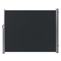 BOČNÍ MARKÝZA grafitově šedá vysunovací 160/300 cm Dorio - stříbrná/grafitová, plast (305/160/9cm) - Beliani