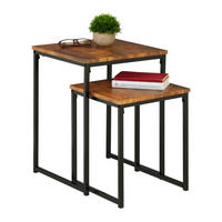 2XBEISTELLTISCH - Braun, Holzwerkstoff/Kunststoff (40/40/54cm) - Relaxdays