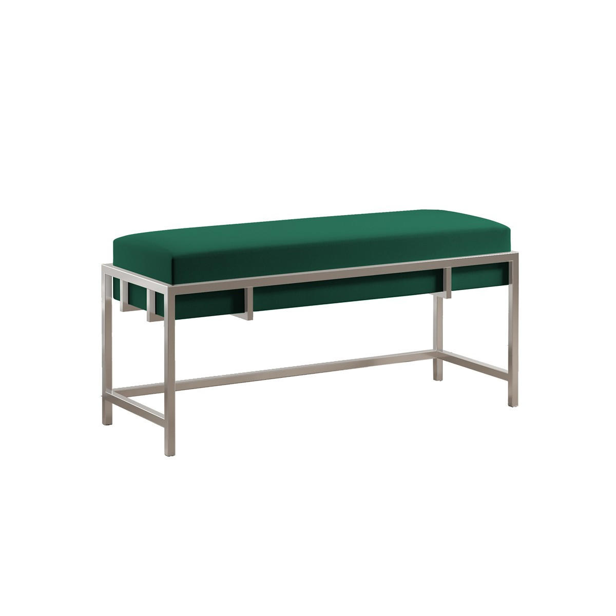 POLSTERBANK LAMO 80 cm Grün, Chromgestelle Polsterbank - Chromfarben/Grün, Textil/Metall (80/45/35cm) - Bettso