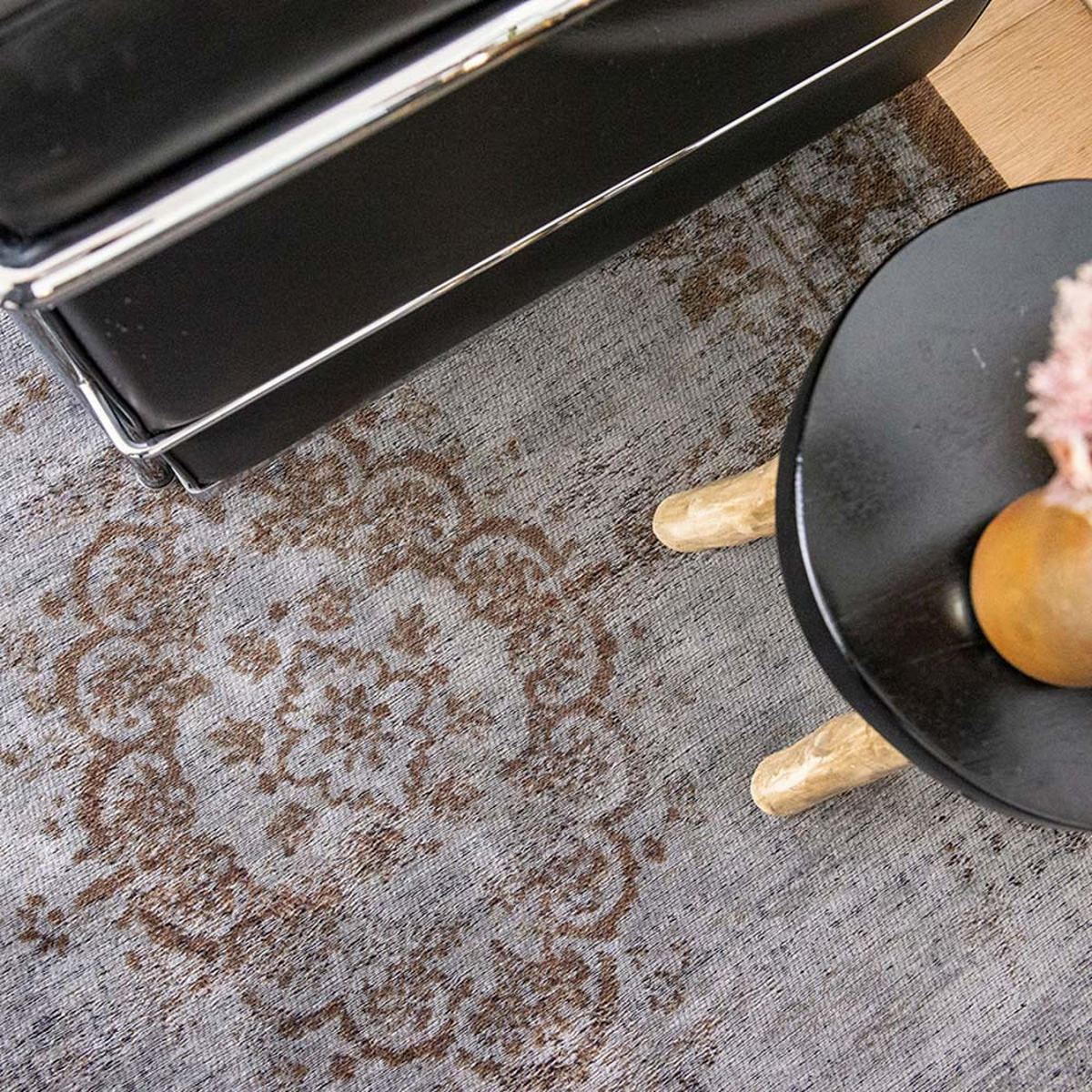 TEPPICH Grey Ebony Fading World Medallion 80/150 cm - Grau, Textil (80/150cm) - Louis De Poortere