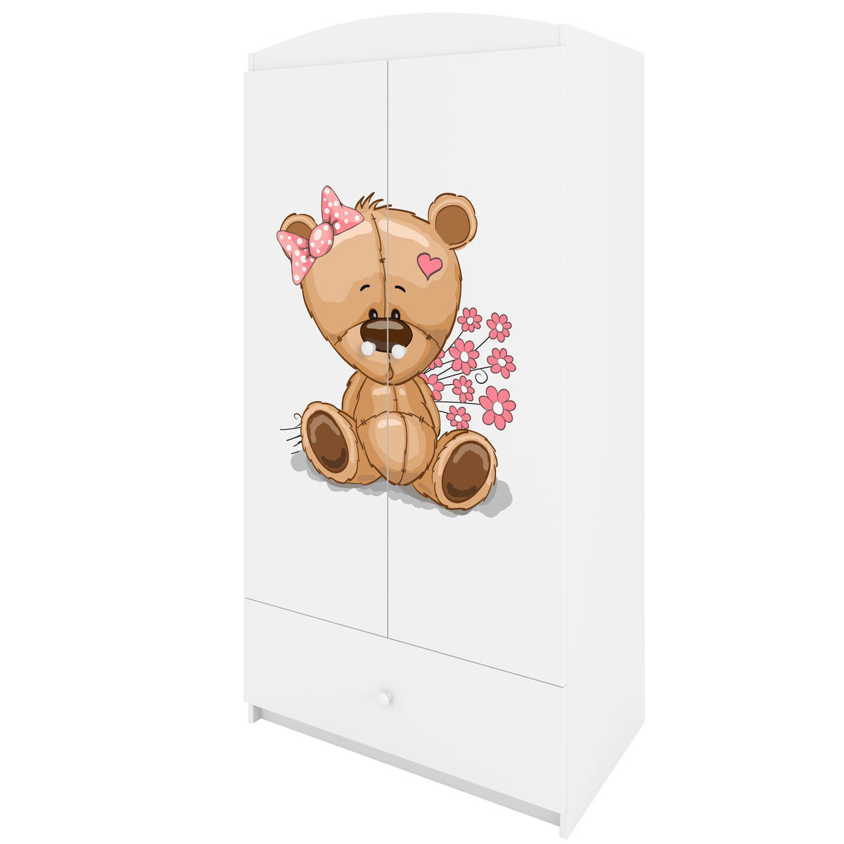 KINDERKLEIDERSCHRANK Teddybär II - Weiß, Holzwerkstoff (90/175/52cm) - RAUMHIRSCH FURNITURE