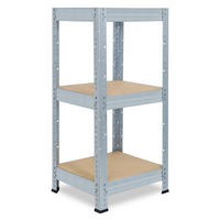 SCHWERLASTREGAL PRO 90x50x50 cm in verzinkt mit 3 Böden und 200 kg Traglast pro Boden - Silberfarben, Metall (50/90/50cm) - shelfplaza