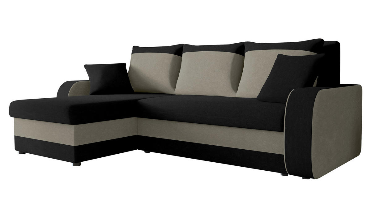 ECKSOFA Kris - Schwarz, Holz/Kunststoff (238/147cm) - MIRJAN24