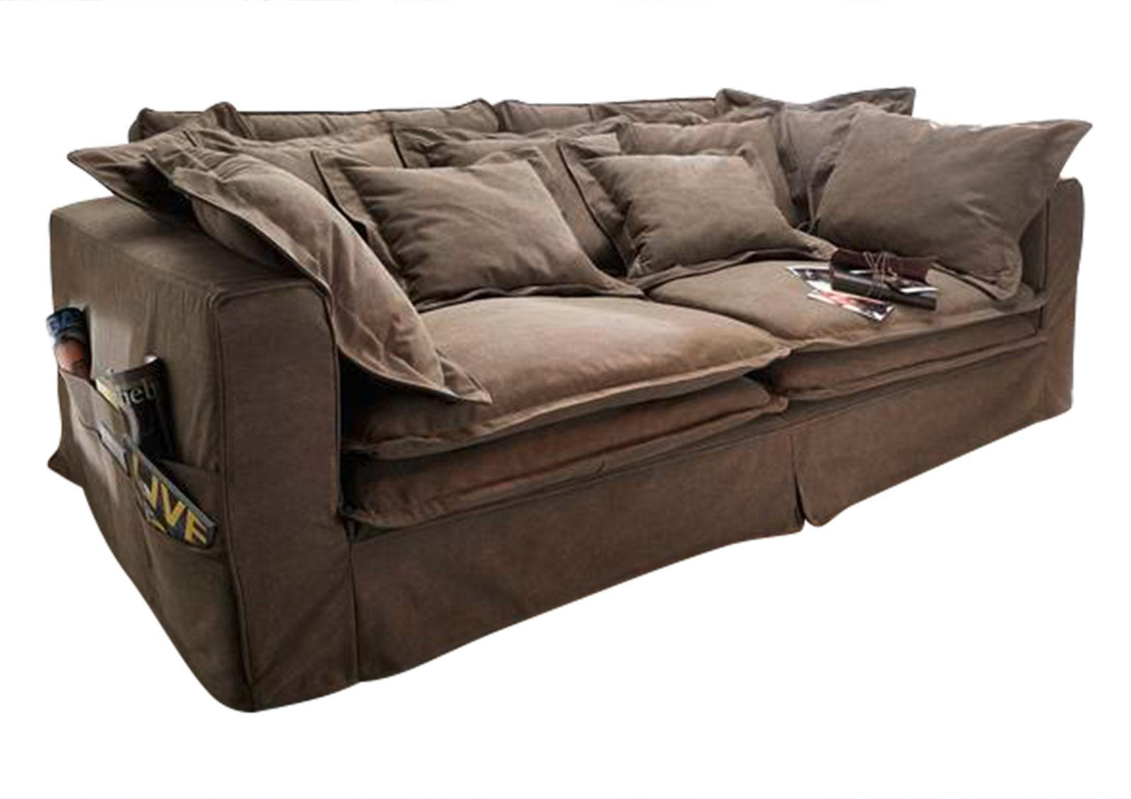 HUSSENSOFA 3-Sitzer 236x138x76 braun KINGSTON - Braun, Textil (236/76/138cm) - Massivmoebel24