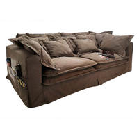 HUSSENSOFA 3-Sitzer 236x138x76 braun KINGSTON - Braun, Textil (236/76/138cm) - Massivmoebel24