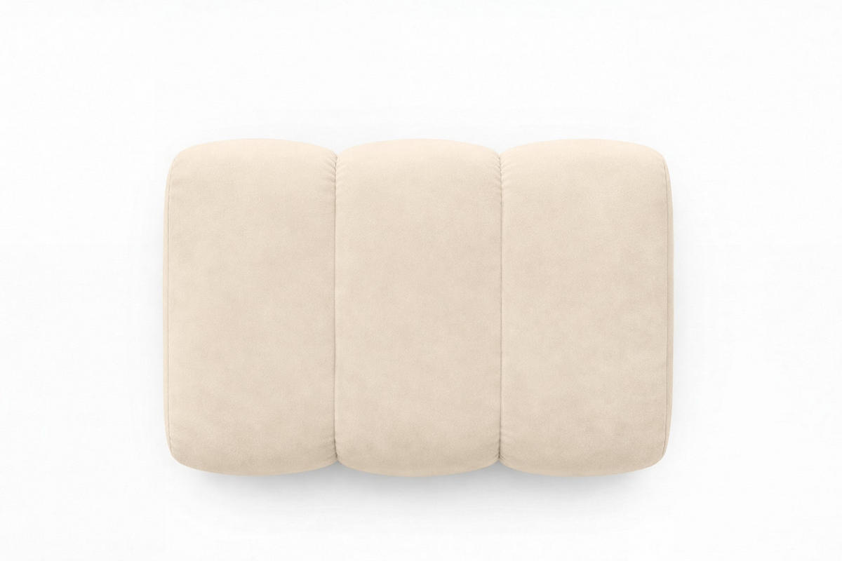 POUF modular, Veloursstoff Bluvel, Creme, CROISSANT - Creme, Holz (105/44/70cm) - Kaiser Möbel