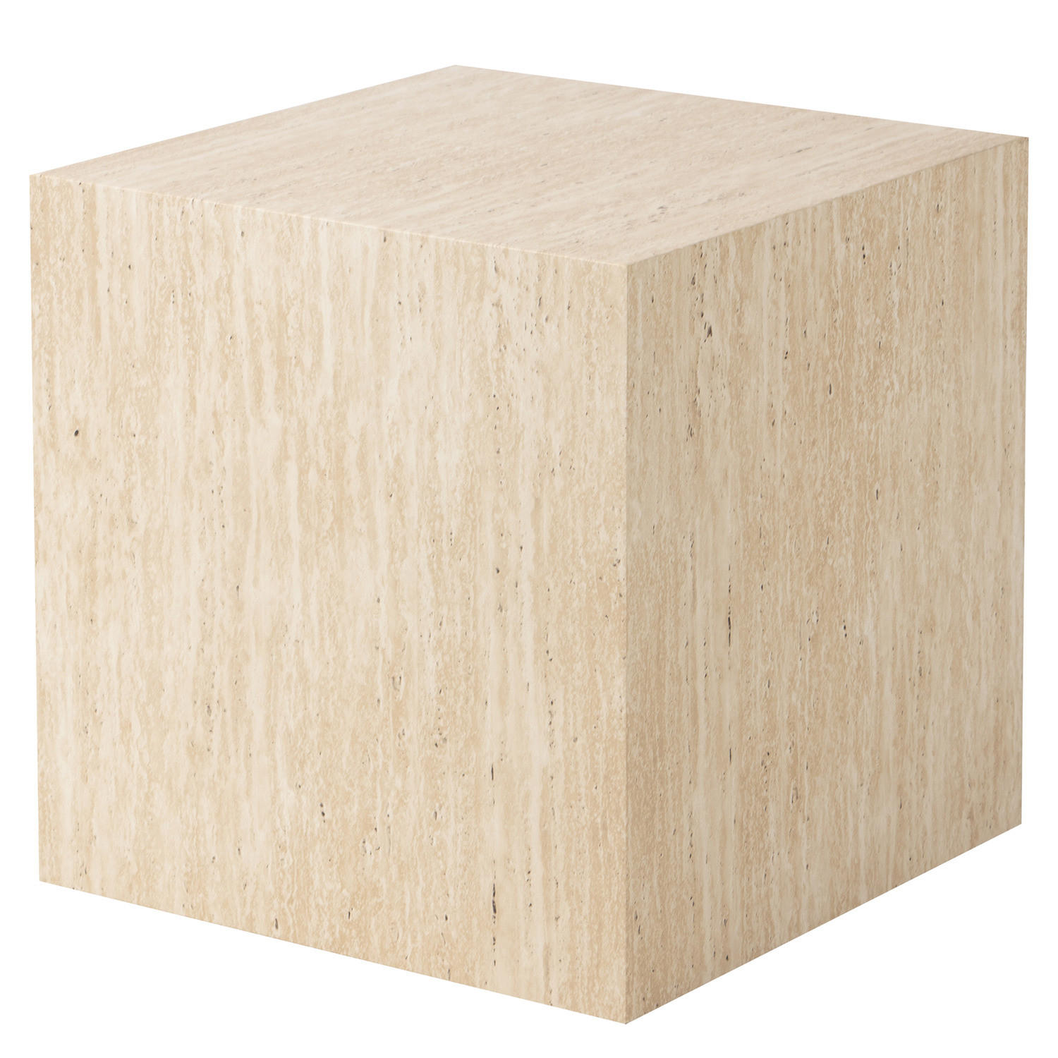 COUCHTISCH - quadratisch 48 cm - Travertin Dekor - Beige, Holzwerkstoff (48/48/50cm) - home24