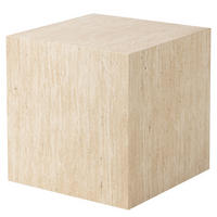 COUCHTISCH - quadratisch 48 cm - Travertin Dekor - Beige, Holzwerkstoff (48/48/50cm) - home24