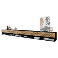 TV-LOWBOARD A300 MDF mit LED Beleuchtung - Eiche Wotan/Alufarben, Holzwerkstoff/Kunststoff (300/30/33cm) - MIRJAN24