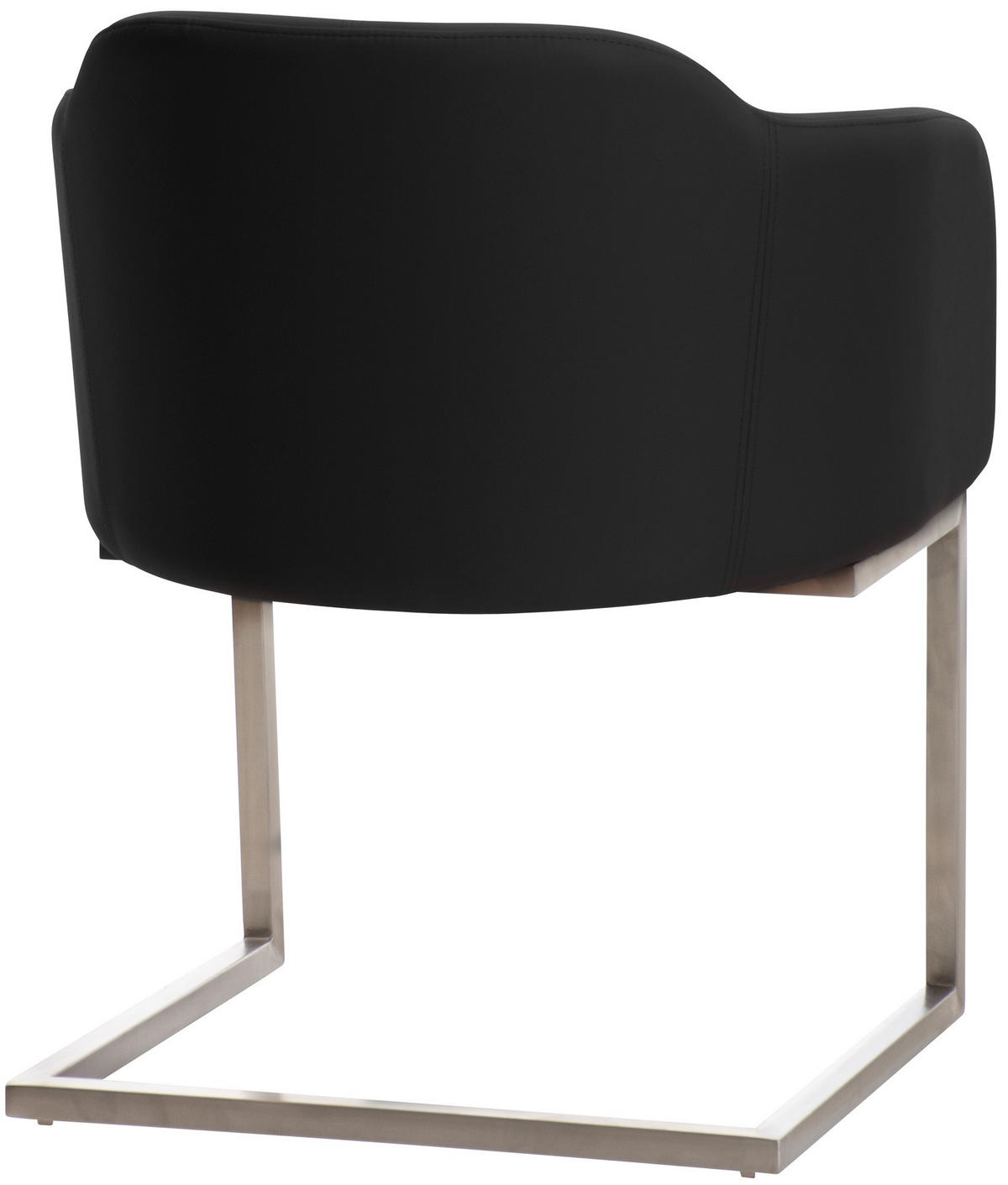 SCHWINGSTUHL Lederlook Schwarz - Edelstahlfarben/Schwarz, Textil/Metall (45/84/52cm) - CLP