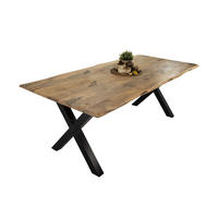 ESSTISCH TIGER X - Beige/Schwarz, Holz/Metall (100/240/77cm) - SAM