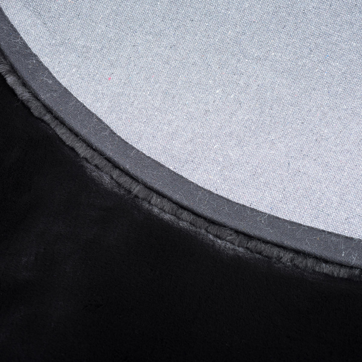 FELLTEPPICH LUXUS SUPER SOFT PLUSH RUND - Schwarz, Textil (160/160cm) - Pergamon