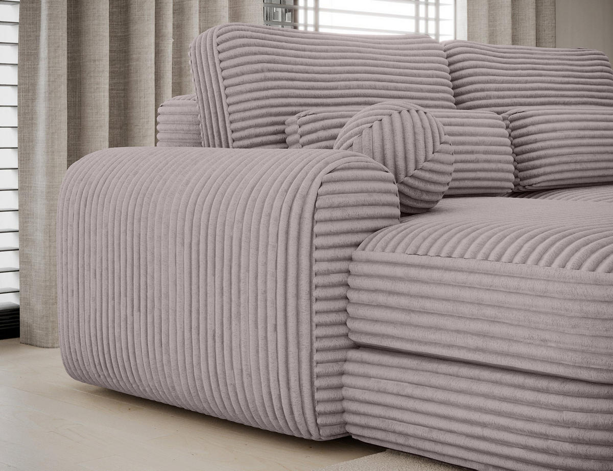 ECKSOFA RIPELI L-Form mit Schlaffunktion & Bettkasten – Modernes 3-Sitzer Sofa, Wellenfederung, 217 × 175 cm - Hellgrau/Schwarz, Kunststoff (217/175cm) - Wohnideebilder