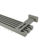 GARDINENSTANGE INNENLAUF Quadline (Multi) Sono 120 cm, 3-läufig, 20x20 mm Satin-Silber - Silberfarben, Metall (120cm) - INTERDECO