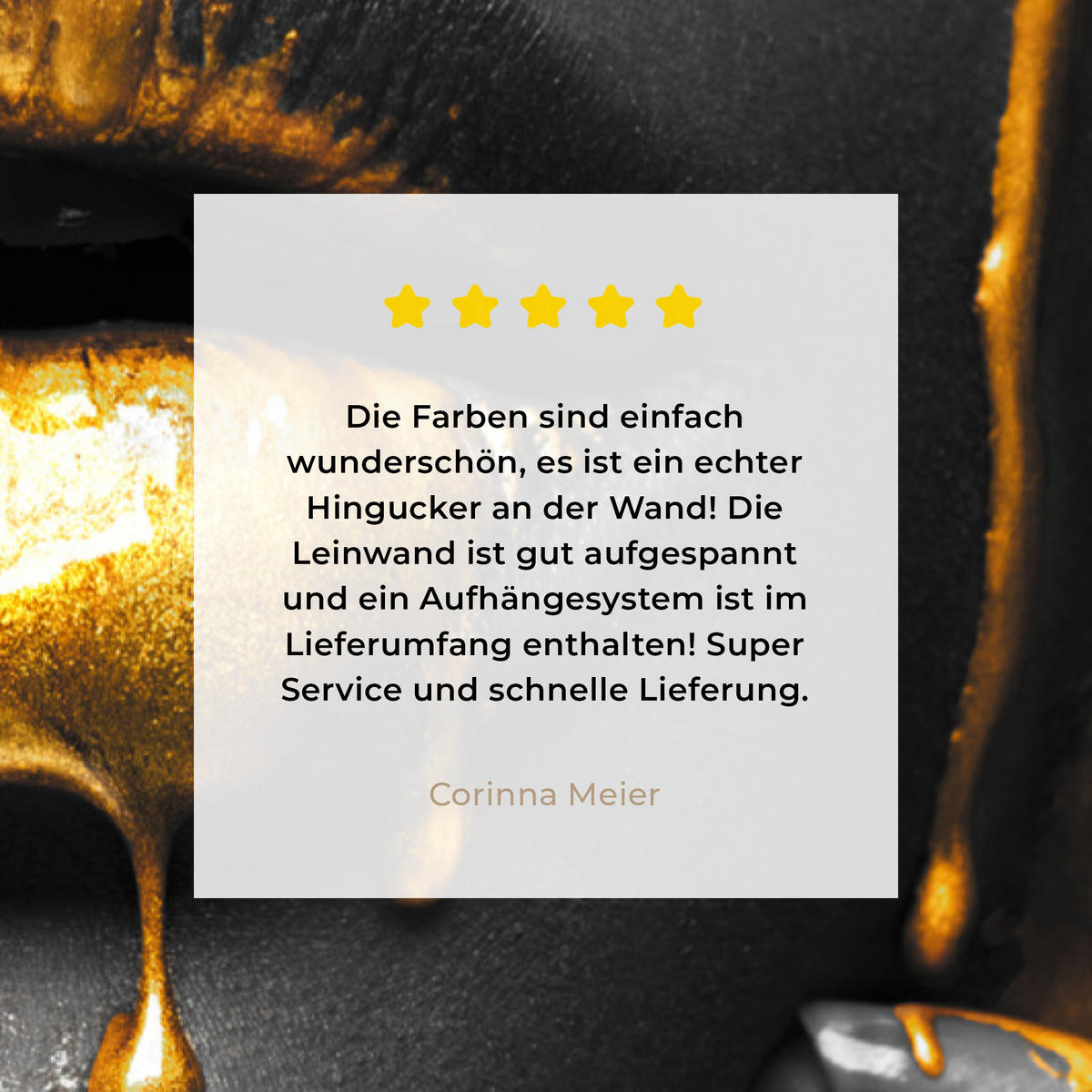 LEINWANDBILD Frau - Schwarz - Gold - Gesicht - Lippen 90x140 cm - Goldfarben, Textil (90/140cm) - MuchoWow