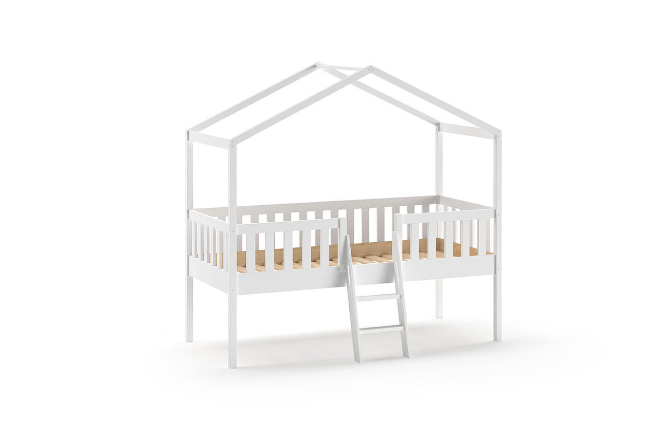 HAUSBETT DALLAS Weiß 120x209x202 cm - Weiß, Holz - FURNLUX